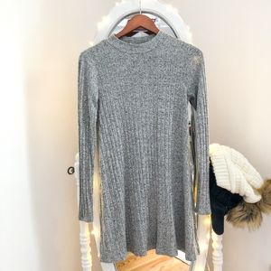 High-Neck Ribbed Dress